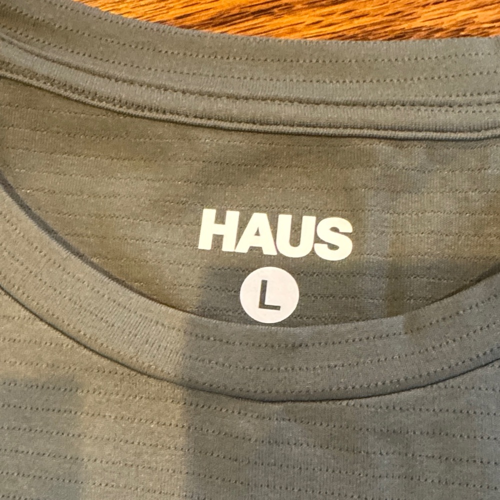 Haus Men's Long-Sleeve Crewneck Shirt in Olive - Picture 3 of 3